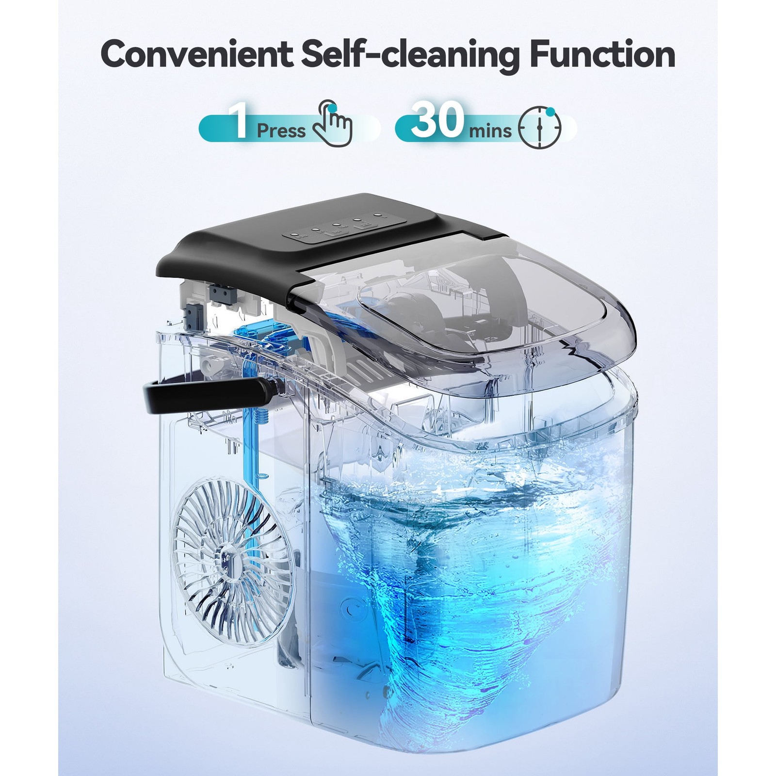 Portable Countertop Bullet Ice Maker Ice Machine with Ice Scoop 26lbs/24hrs