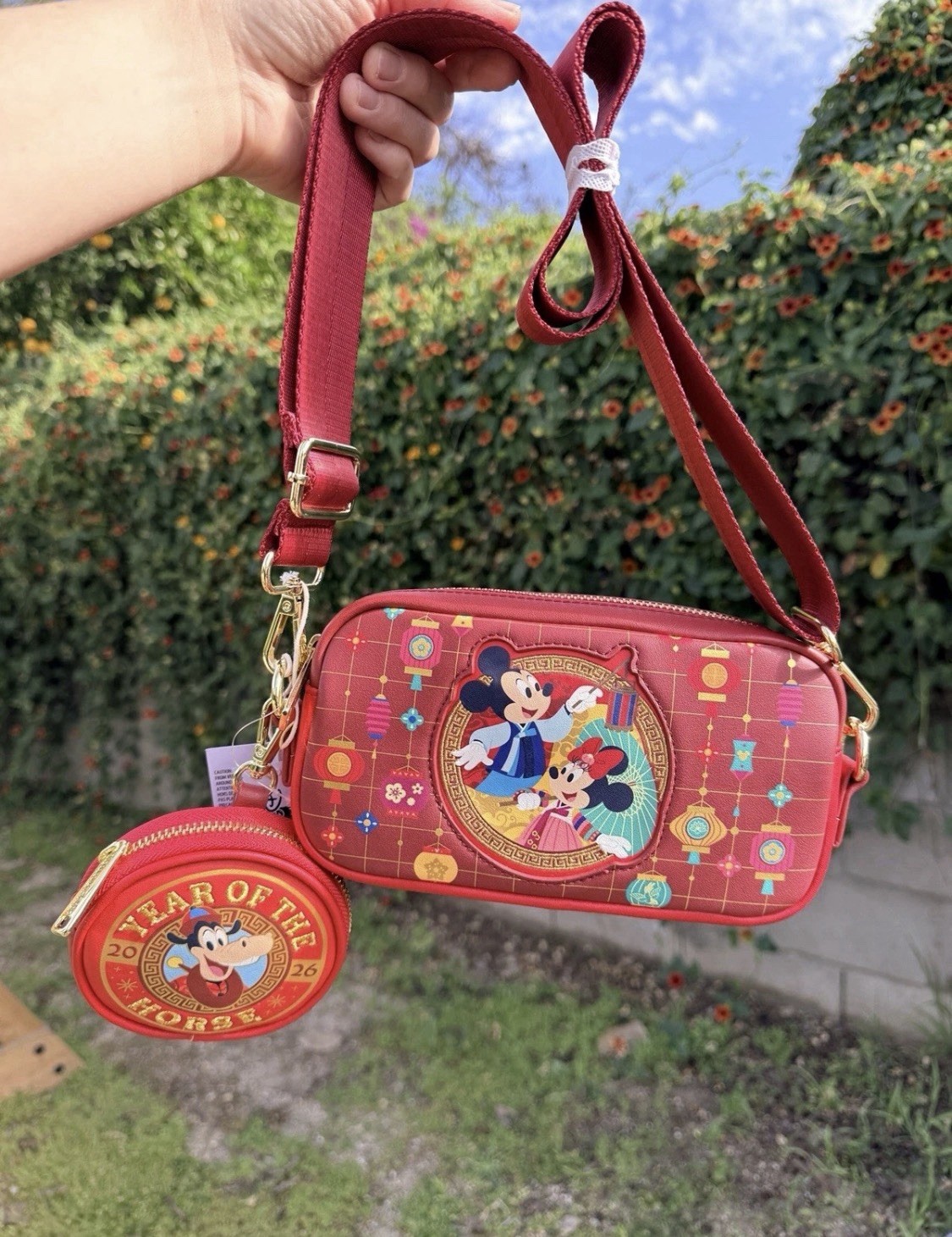 NWT Disney Parks DCA 2026 Lunar New Year Loungefly Crossbody Coin Purse Horse
