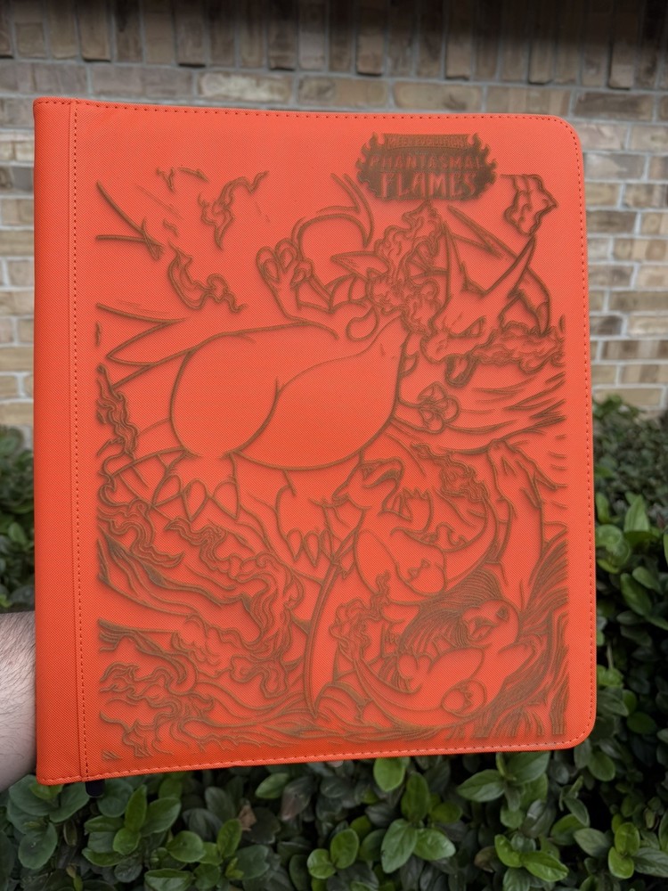 pokemon Laser Engraved Mega Charizard X Ex Top Loader (Made To Order)
