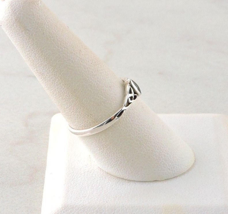 Sterling Silver Celtic Black Onyx Ring - Free Gift Packaging