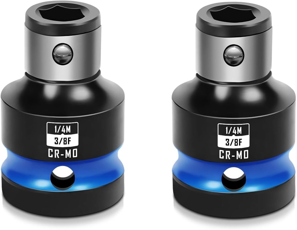 BLACKROBOT 3/8" Drive to 1/4" Hex Adapter 2pc