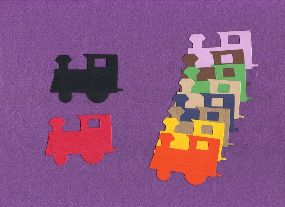 ENGINE train die cuts scrapbook cards