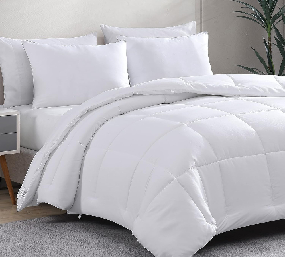 Quilted Bedding Comforter King Size - Duvet Insert with 8 Tabs - Super Soft, Com
