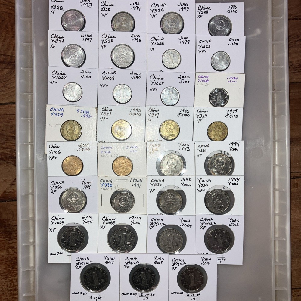 CHINA 1 & 5 JIA0 plus YUANS--31 different