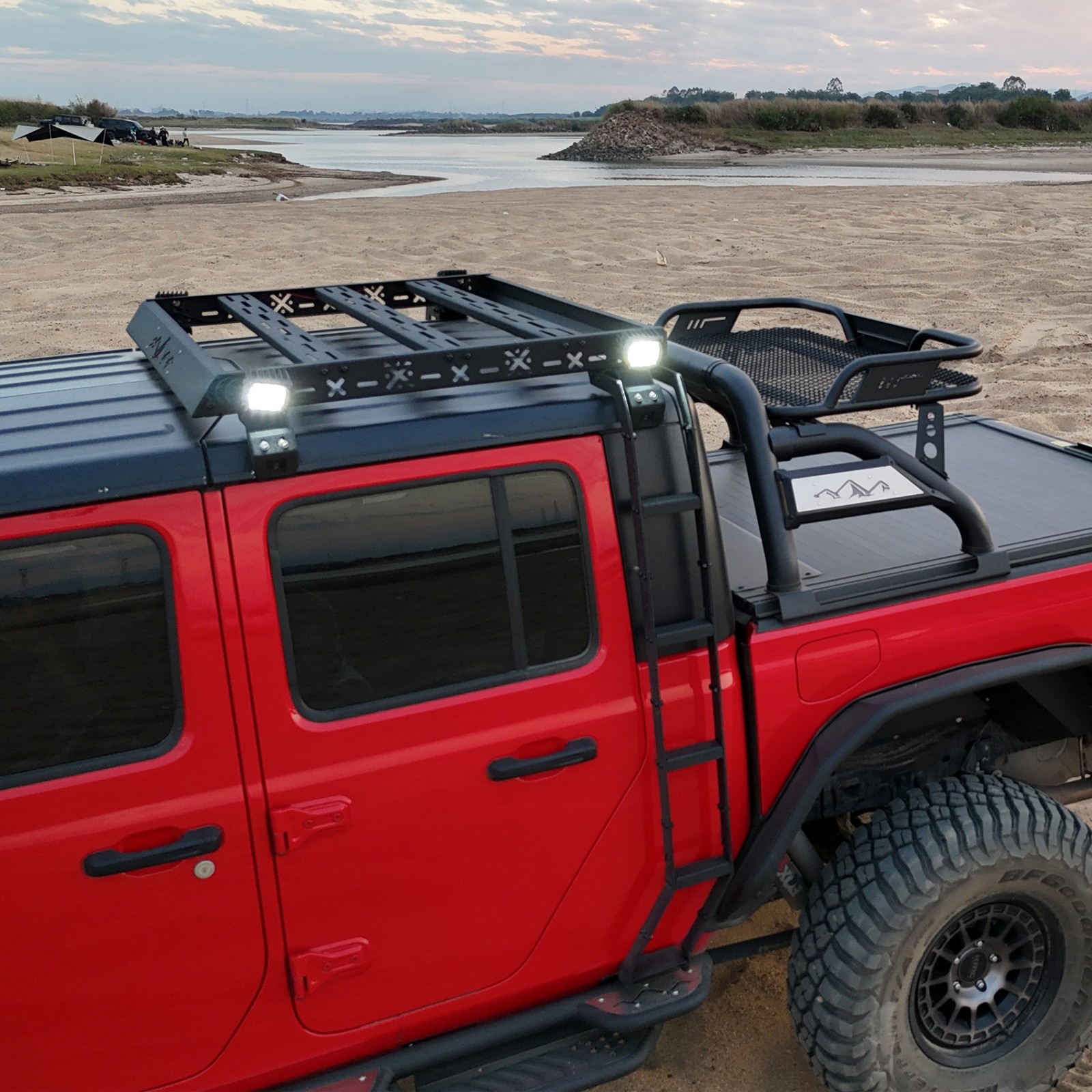 Roof Rack Cargo Luggage Carrier fits 2018-2026 Jeep Gladiator JT With 2 Ladders