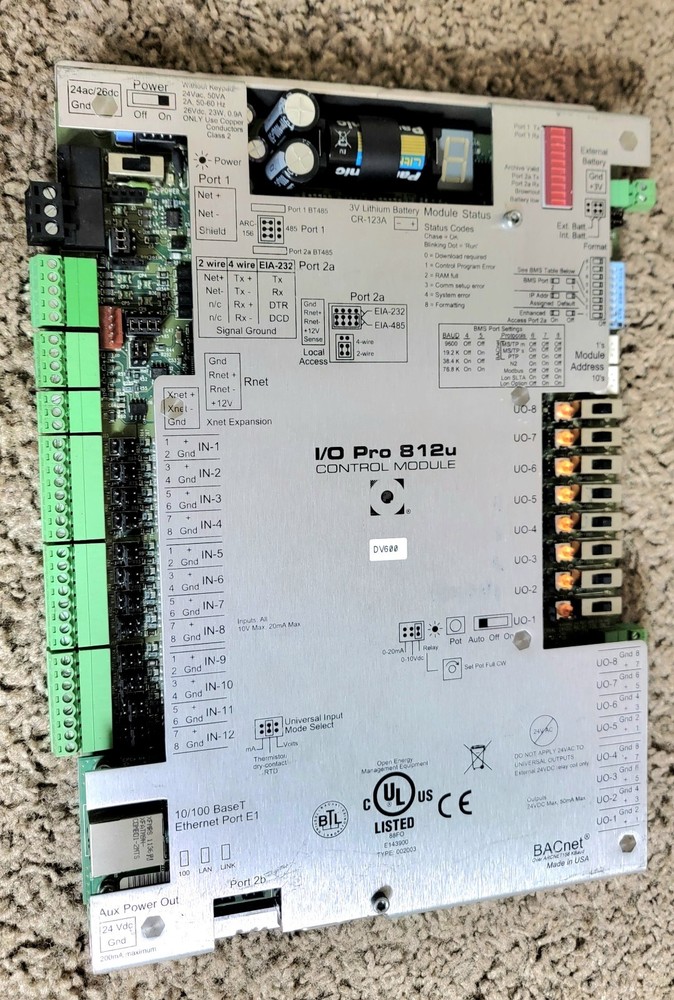 Automated logic I/O Pro 812u Control Module E143900 USED