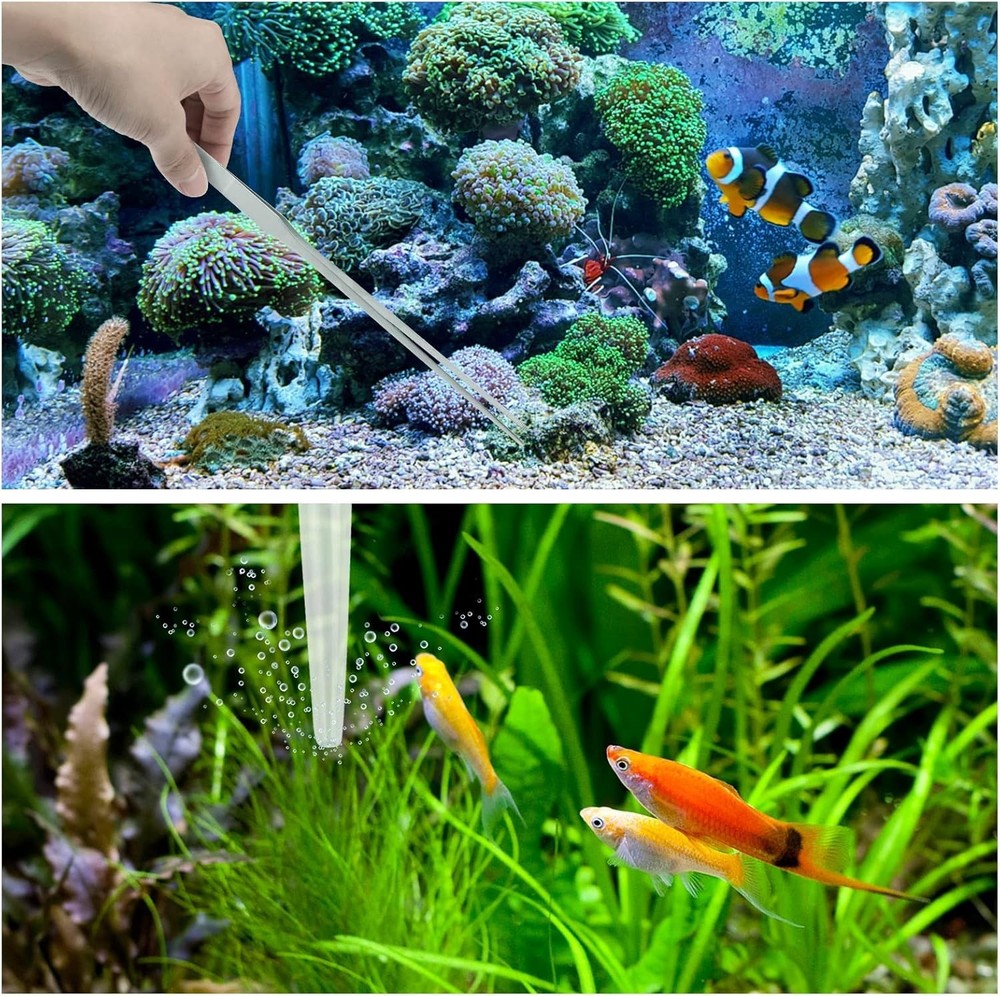 6pcs Aquarium Cleaning Tools Feeder Tools Kit, Plants Cleaner, Algae Scraper New
