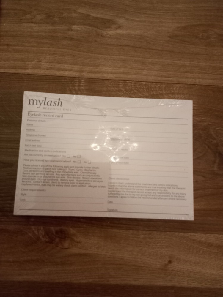 Eyelash Record Cards New Pack Sealed