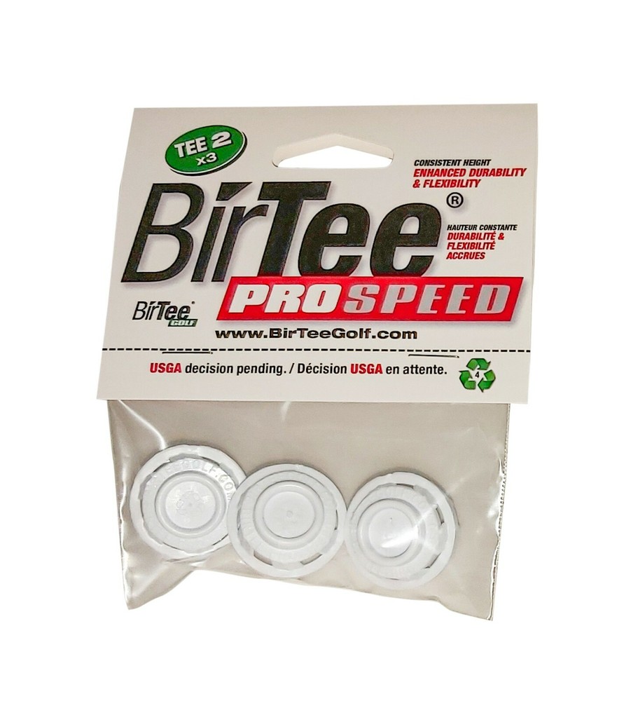 BirTee Pro Golf Tees - Size #2 (1/2") - 3 Tees Per Pack - For Winter/Simulators