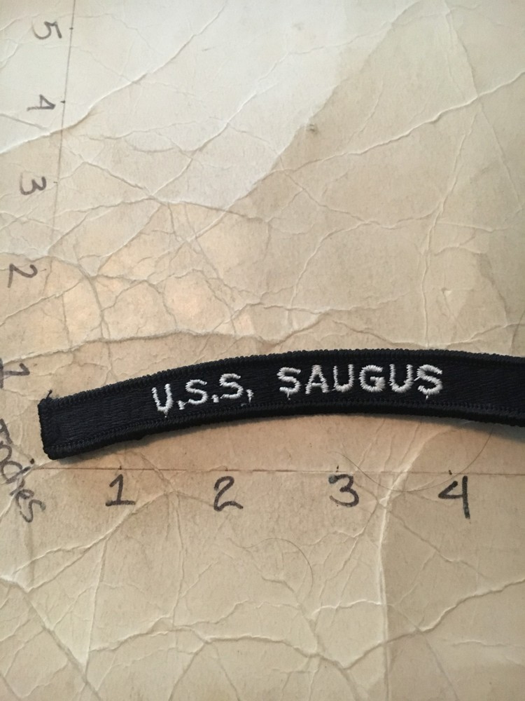 US NAVY SHOULDER STRIP TAB rocker Patch USS Saugus