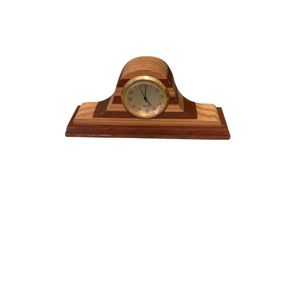 Handcrafted Wooden Mantle Clock Lawrence Eby Walnut Ash