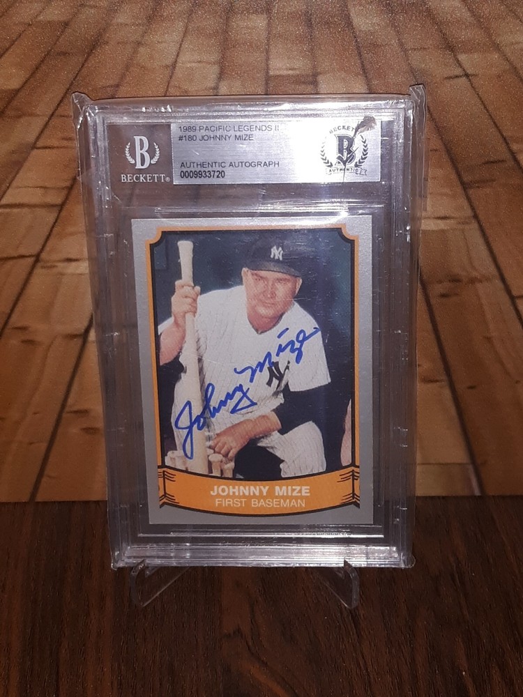 Johnny Mize Pacific Legends Autograph Beckett Authenticated Yankees