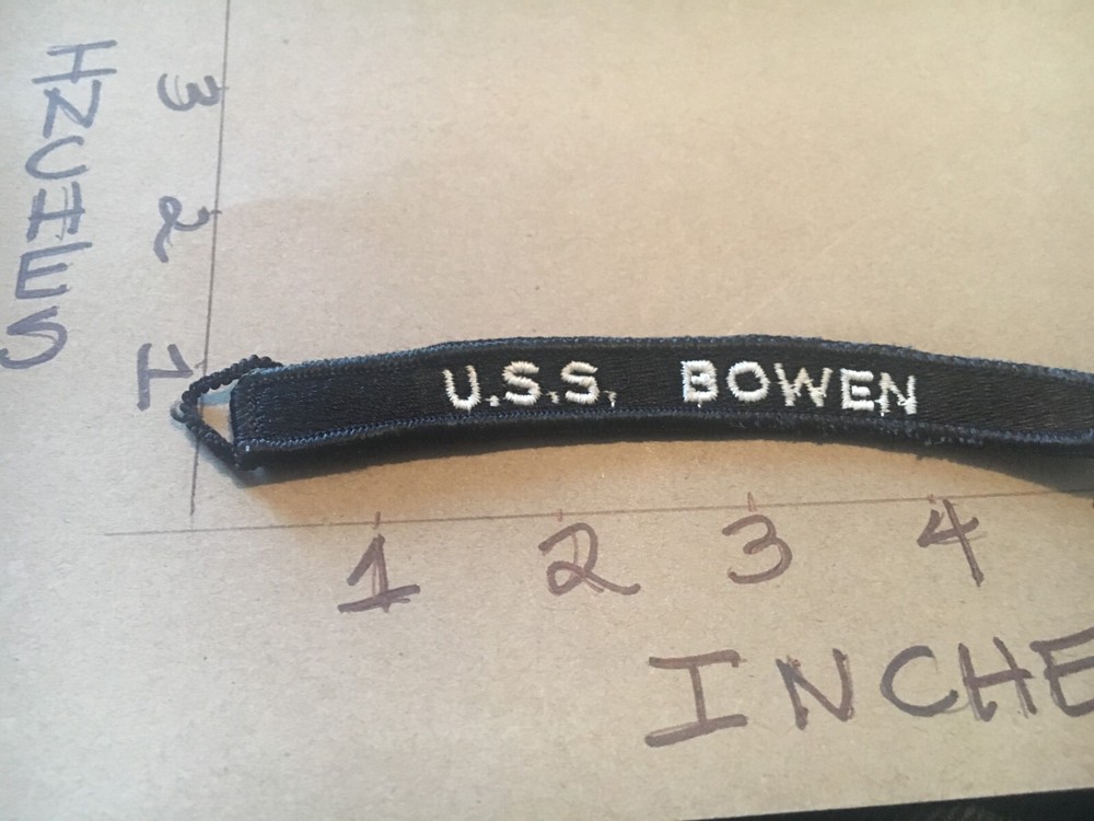 US NAVY SHOULDER STRIP TAB rocker Patch USS Bowen