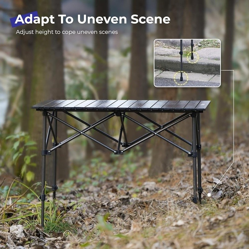 Portable Folding Camping Table Adjustable Height Lightweight Outdoor Use