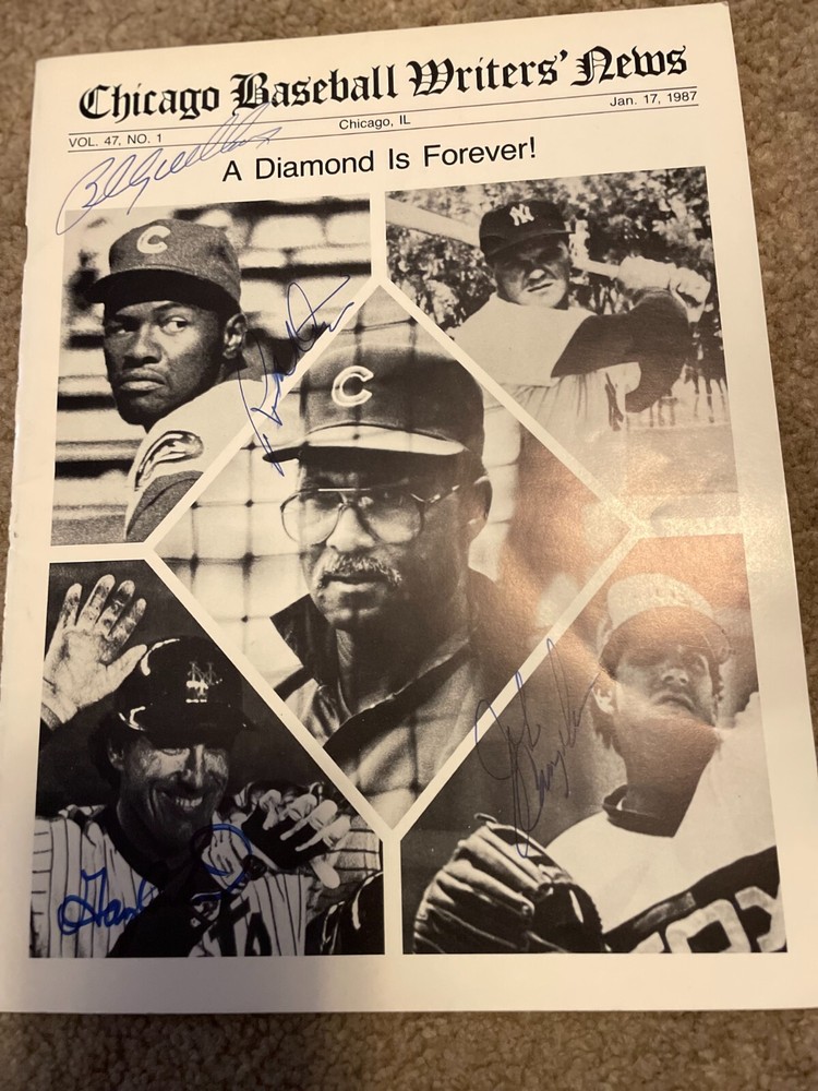 1987 Chicago Diamond Dinner Auto. Program + Associated Auto baseball