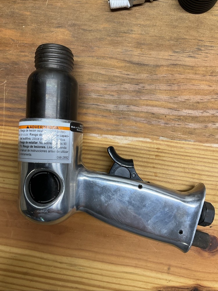 Pneumatic Air Hammer with 2 Chisels & Retaining Spring Untested As Is