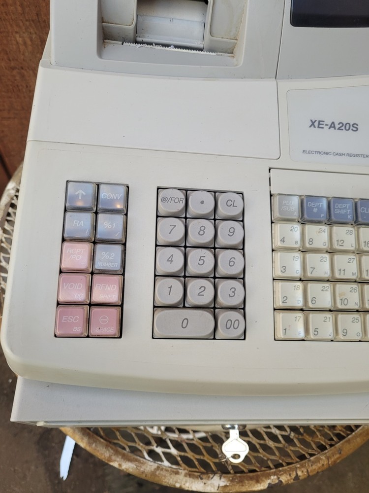 Sharp XE-A20S Cash Register W/O Key Read Description Untested As Is