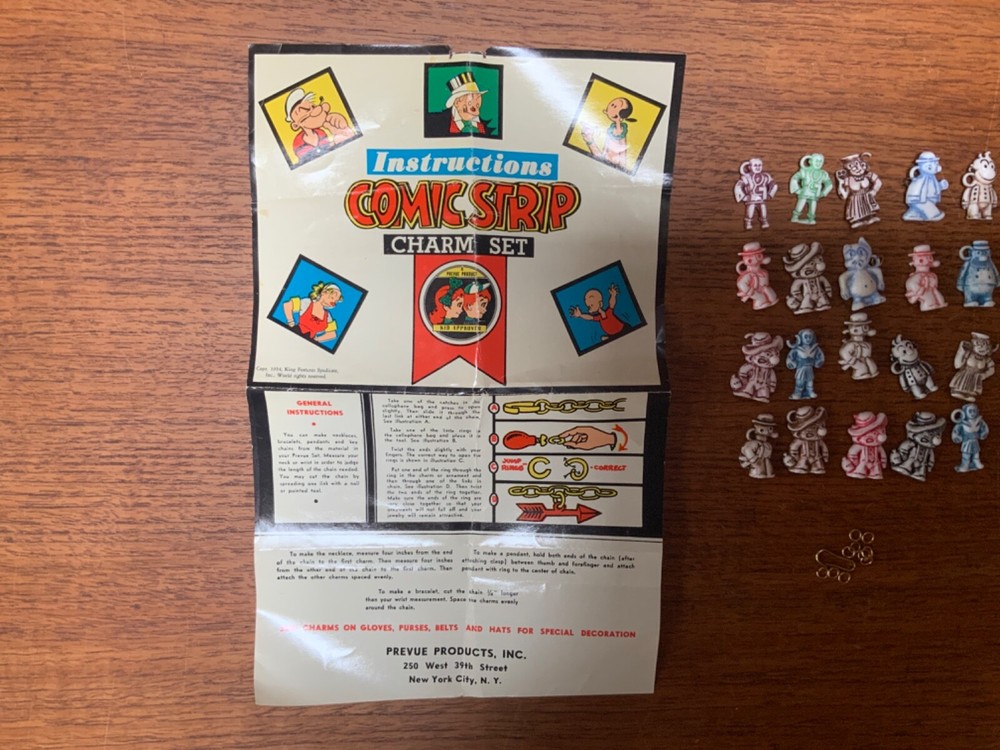1954 Prevue Products Comic Strip Charm Set