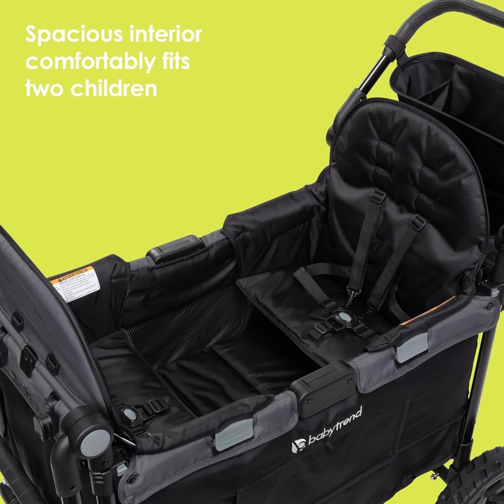 Foldable Stroller Wagon for Children with Adjustable Handle and Storage Basket