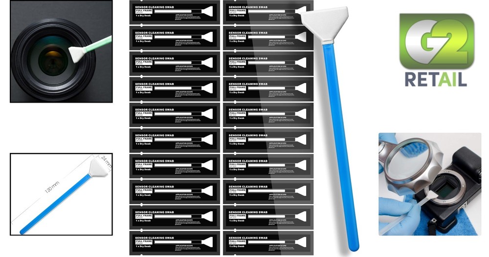 20 Pack Superfine Microfiber Sensor Cleaning Swabs for Full Frame Cameras