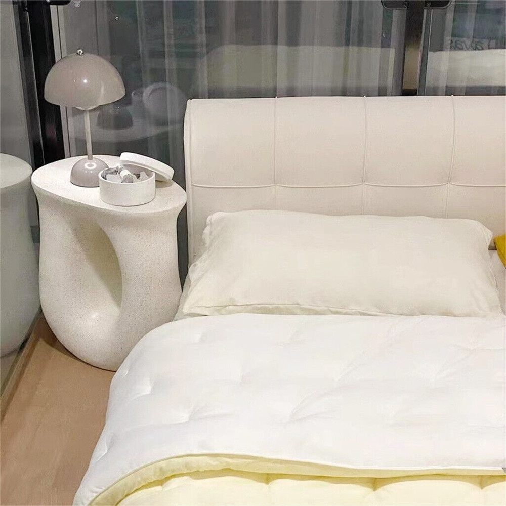 Modern U-shaped Lightweight Concrete Accent Table Garden Stool Sofa Side Stand