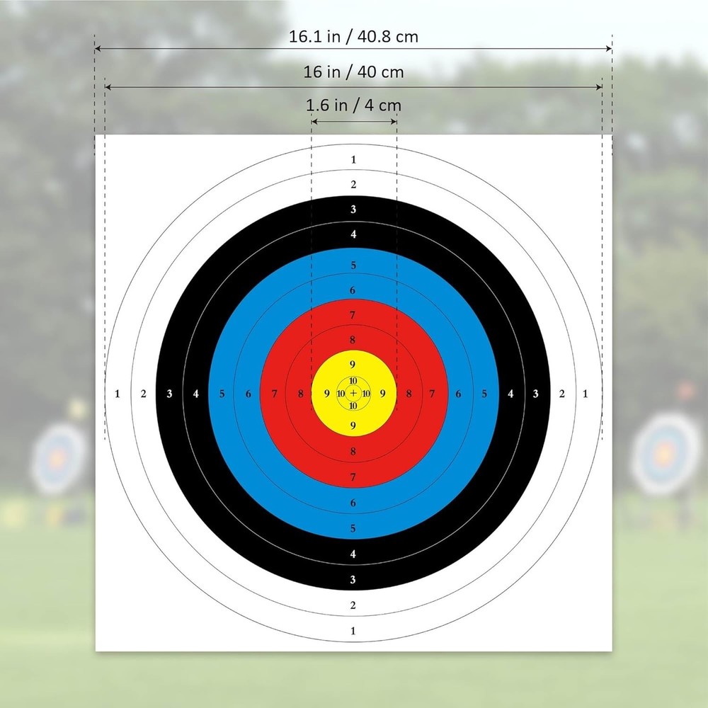 Durable 20 Pcs Archery Paper Targets for Backyard Practice - Clear Visibility