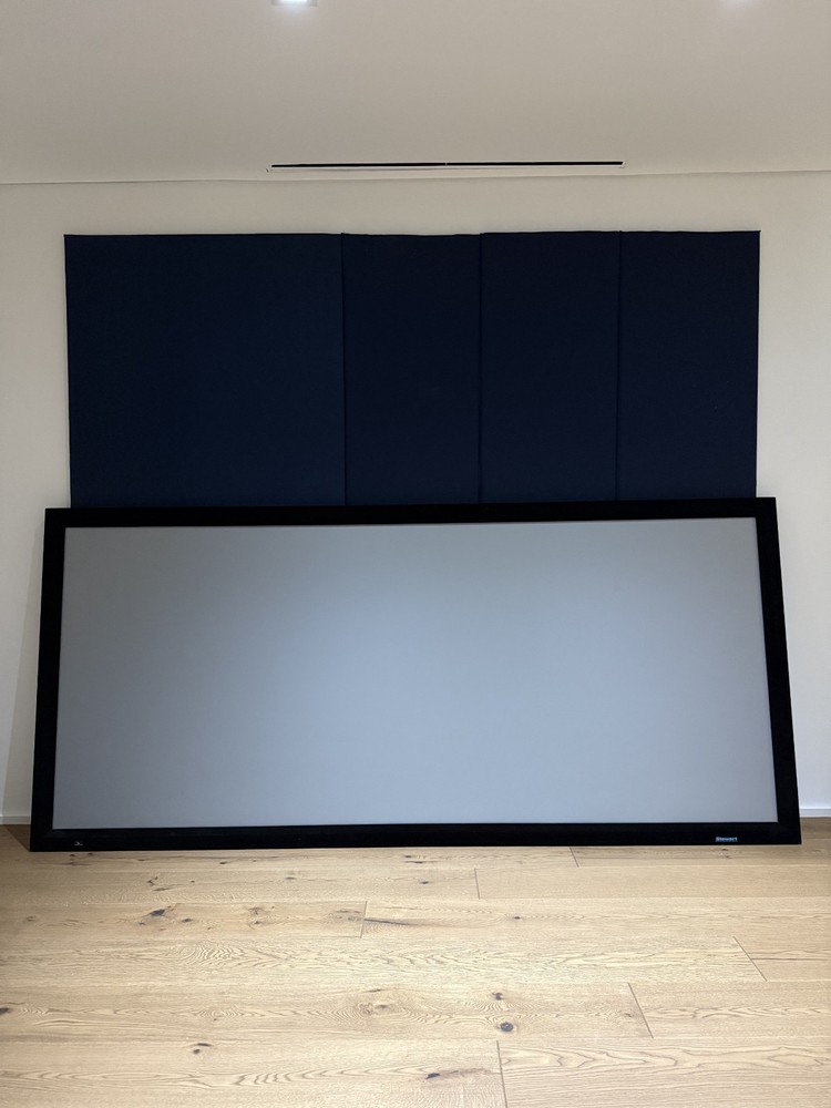 Stewart Filmscreen Firehawk 118" diagonal 2:35 fixed on-wall screen