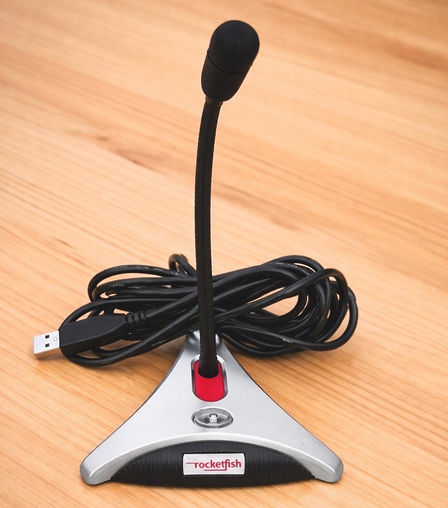 Rocketfish RF-USBMIC USB Desktop Microphone Gooseneck PC Audio Input