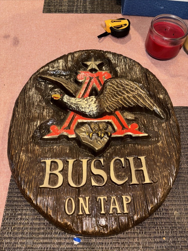 VTG Busch On Tap Beer sign - 3d Flying Eagle Molded Pastic