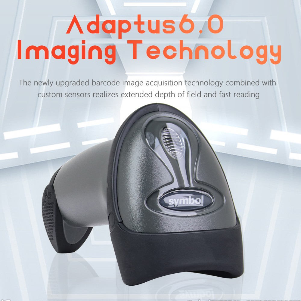Zebra Symbol LS2208-SR20007R-NA 1D USB Barcode Scanner + Stand + USB Cable USA