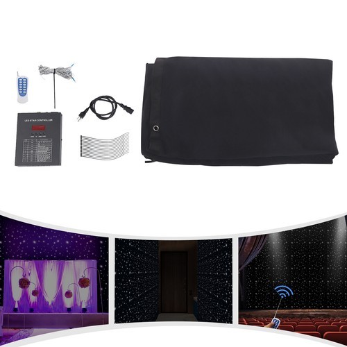 LED Wall Mounted Background Stage Star Sky Backdrop Stage Curtain w/ Controller