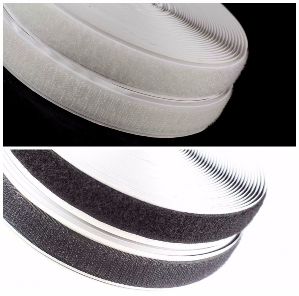 HQG, 25MM, SELF ADHESIVE HOOK & LOOP FASTENER, BLACK/WHITE, DIFF LENGTHS, FREE P