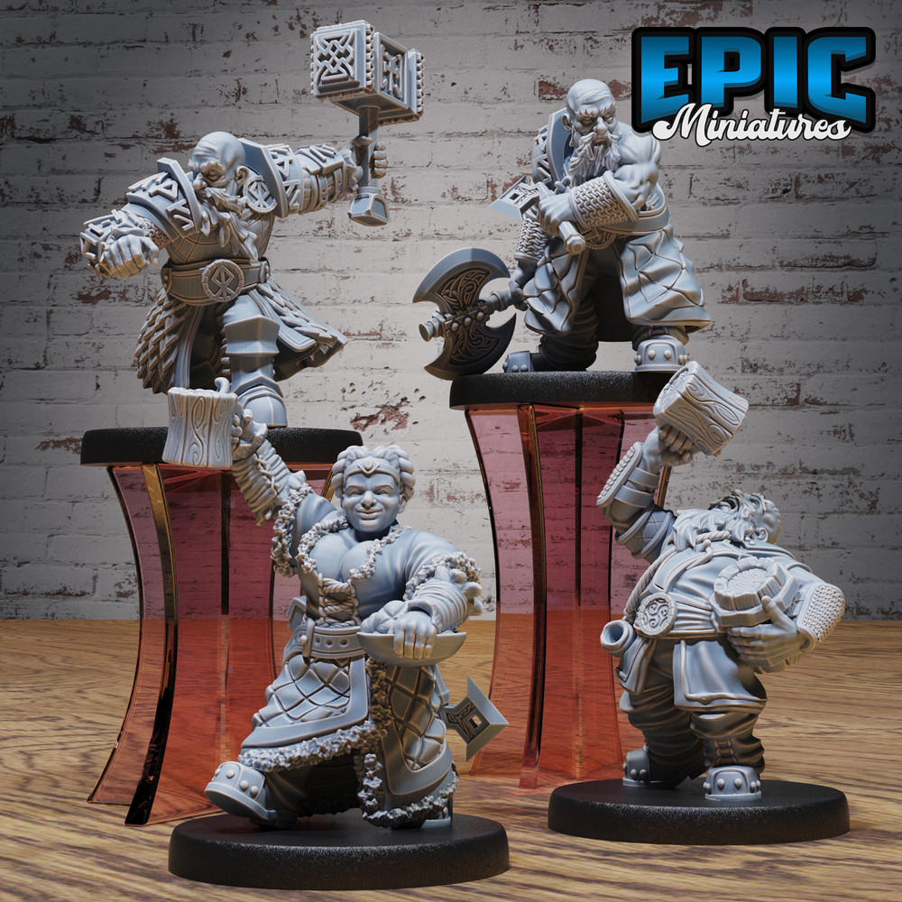 Dwarf Tribe 3D Print D&D Miniatures Epic Miniatures