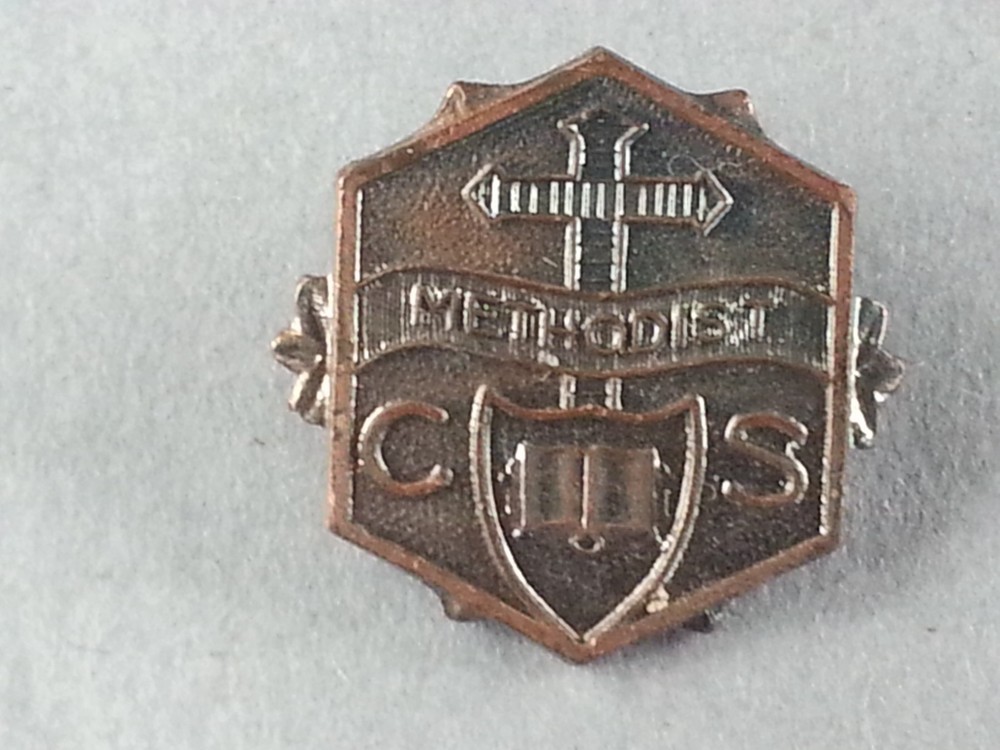 2 Piece Methodist Church School Pin Cross