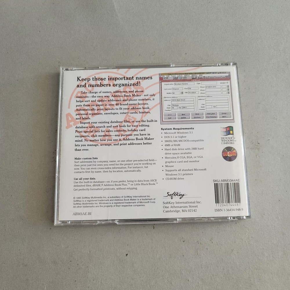 Address Book Maker For Windows (CD-ROM)