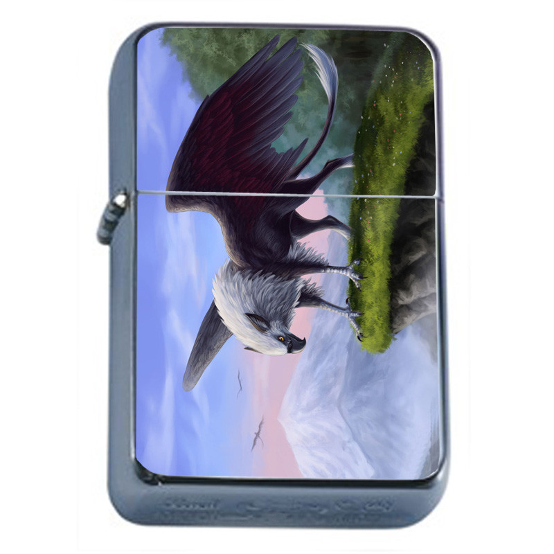Mythical Creatures D1 Flip Top Oil Lighter Wind Resistant
