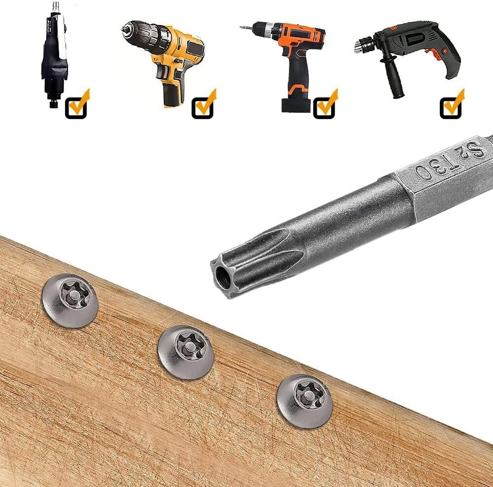 Security Torx Bit Set + Hex Key Allen Bit Set - For Power Drill & Impact Driver