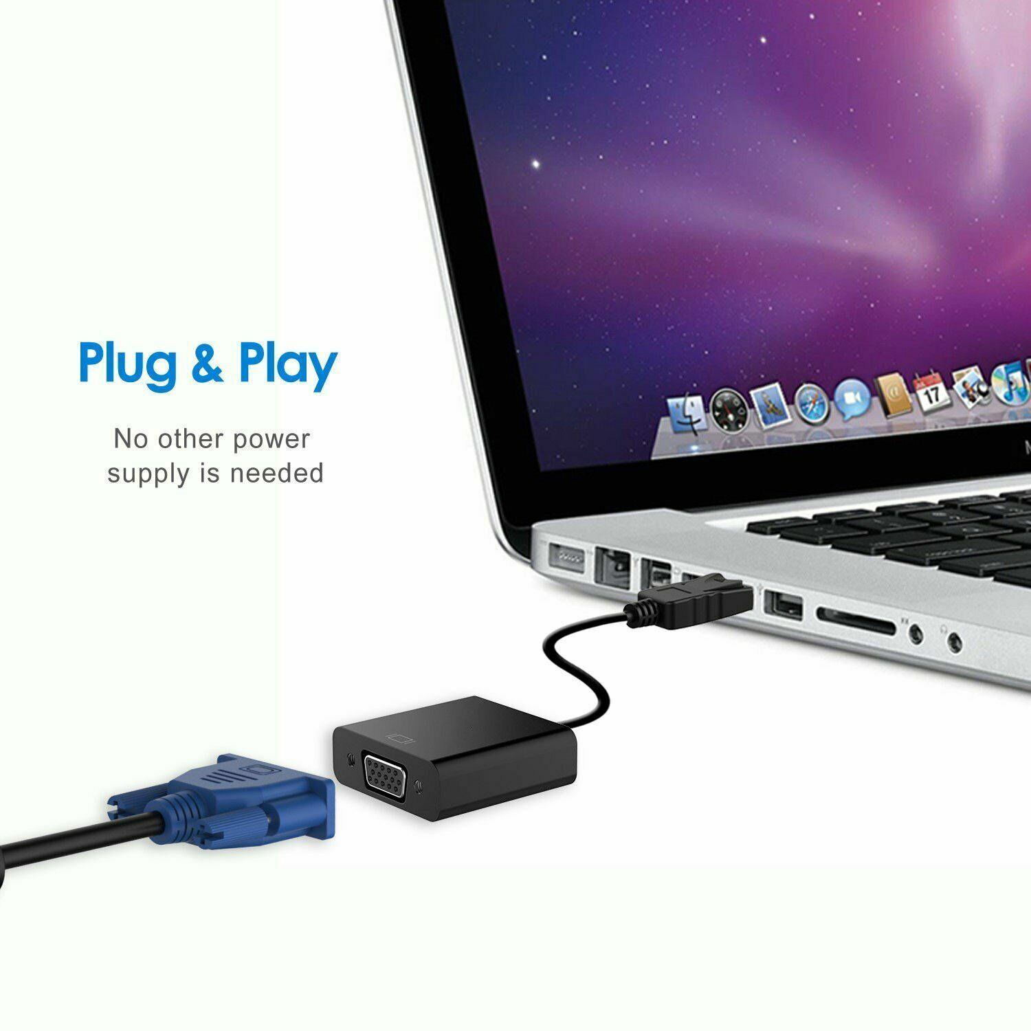 Display Port DP to VGA Adapter Cable cord 1080P for laptop desktop Game Monitor