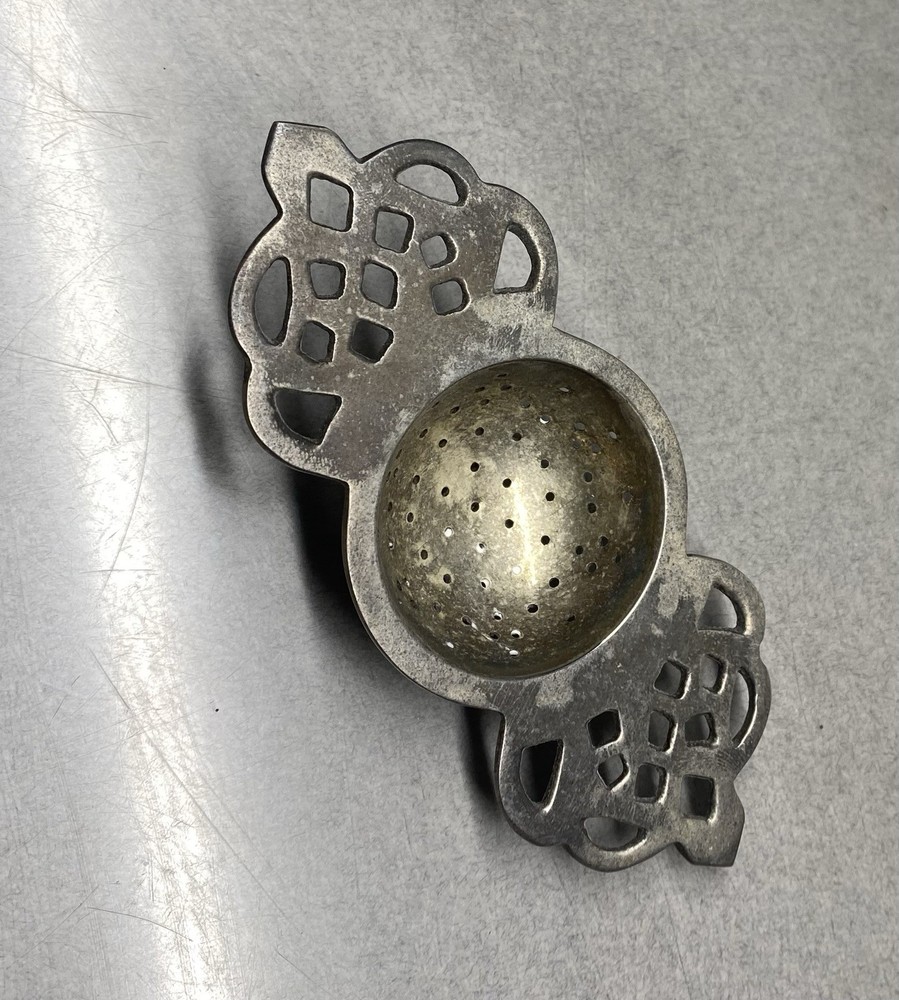 Vintage Tea Strainer Handle Spoon Silver plate