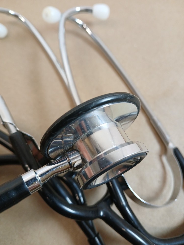 Dual Head Teaching Medical Training Stethoscope Black
