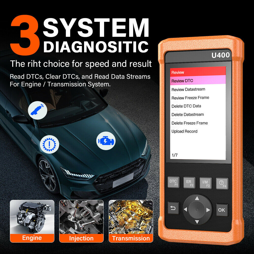LAUNCH U400 OBD2 Scanner Code Reader Injection ENGINE System OIL EPB Diagnostic