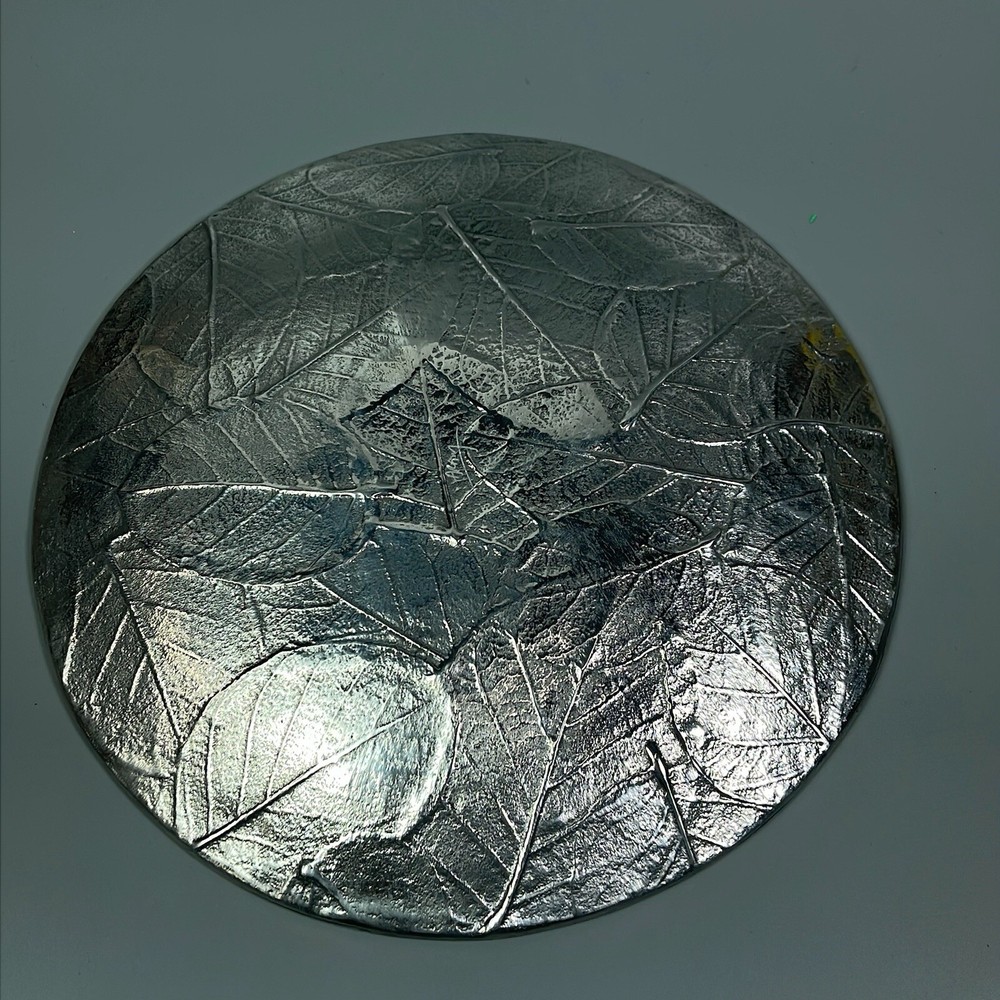 Michael Aram Forest Leaf Platter 10” Diameter Textured Metal Plate