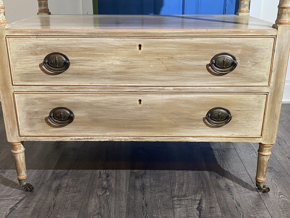 Signed Kittinger Mahogany Drawer Rolling Buffet Server Cart with Brass Gallery