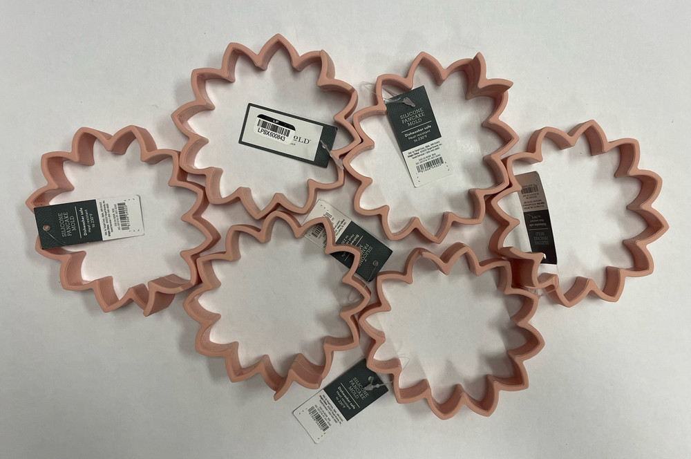 (6) COUNT NEW - Silicone Pancake Mold Flower - THRESHOLD