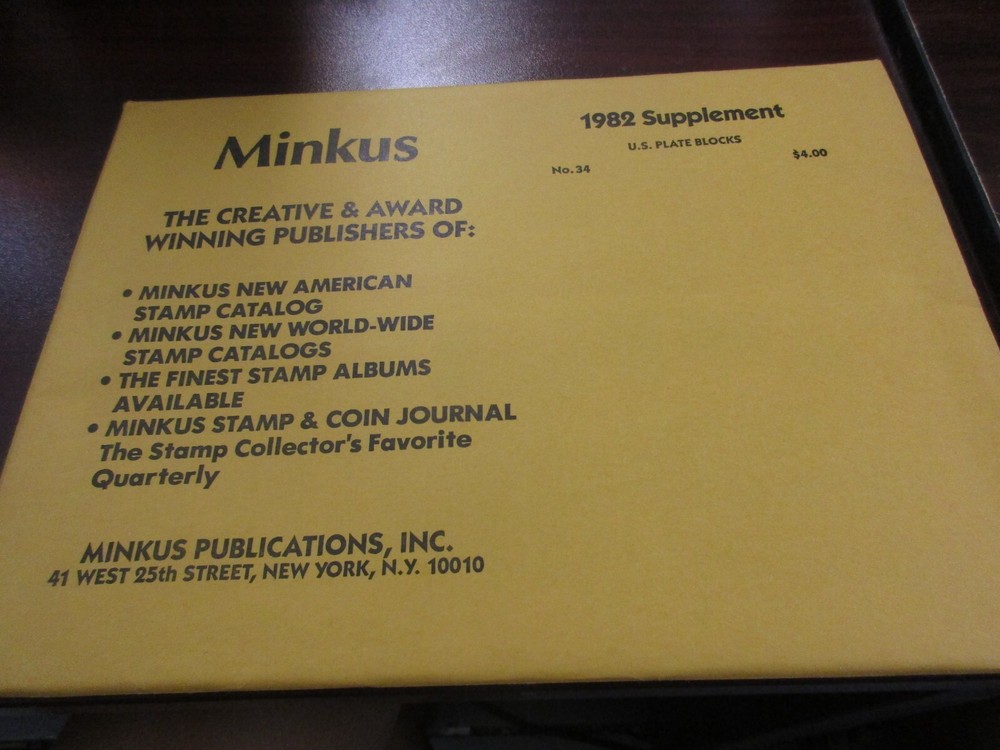 "MINKUS" SUPPLEMENT NO.34  1982  W/FREE SHIPPING!!!
