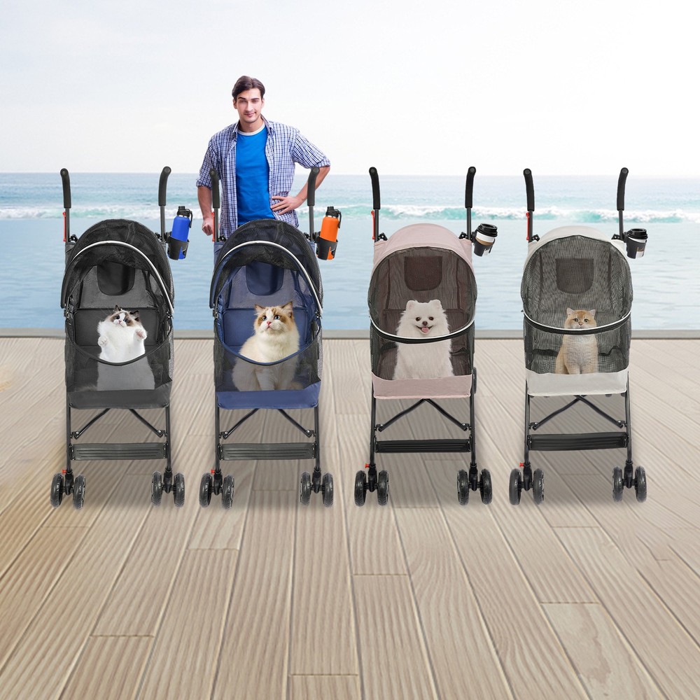 Foldable Lightweight Pet Stroller For Small & Medium Dogs and Cats