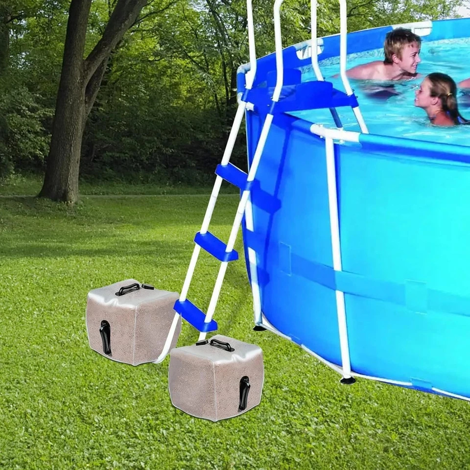 2 Pack Heavy Duty Pool Weight Plastic Sand Bags,Universal Steps 2