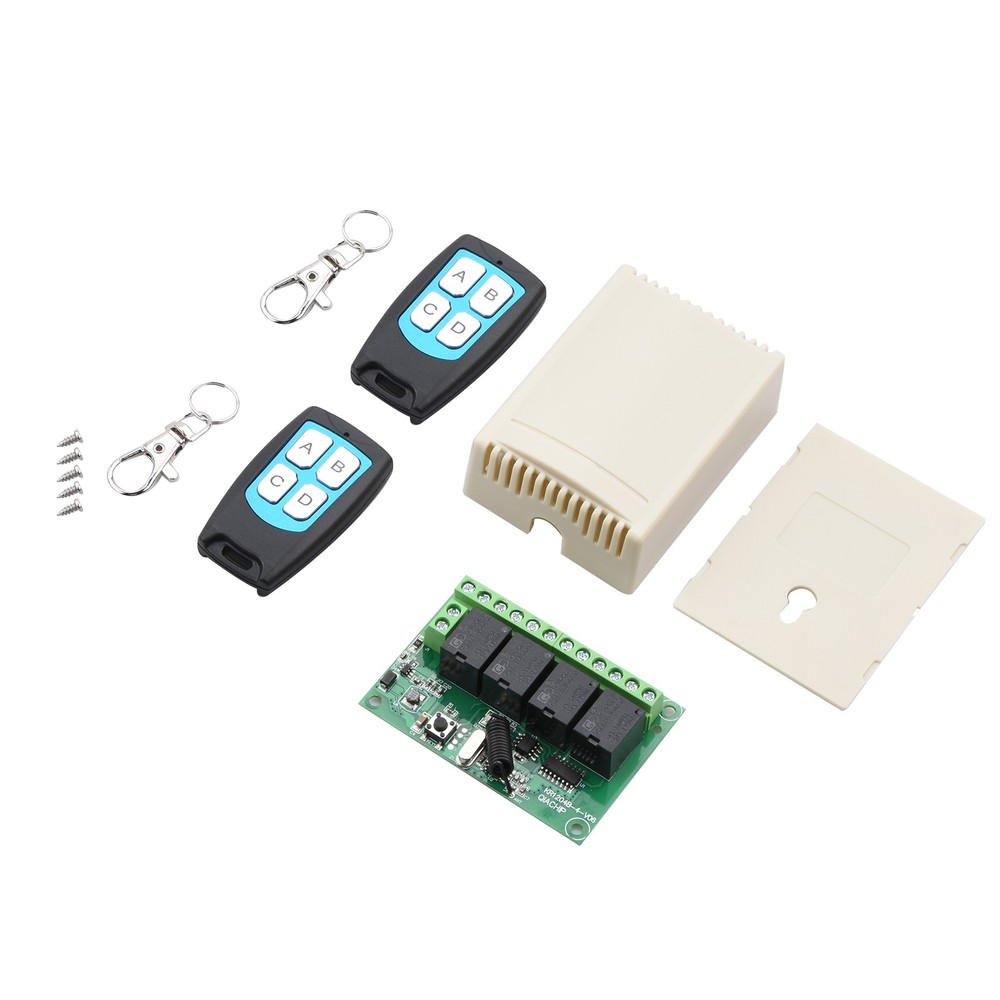 DC 4-Channel 443MHz Wireless RF Remote Control Relay Switch For more Control