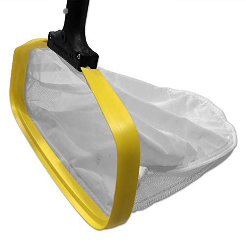 Pool Net - 14" Round, Yellow, Plastic, Polycarbonate Handle, Compact, Durable