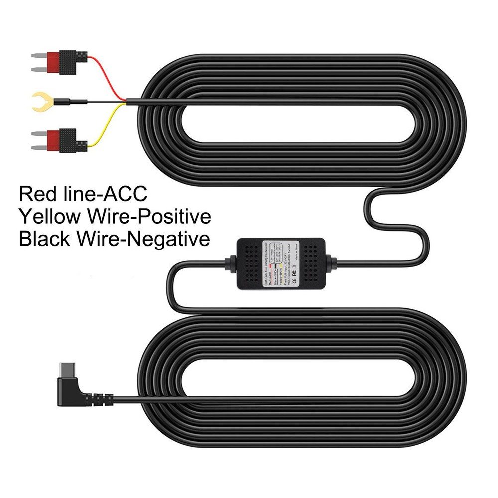 Universal Dash Cam Hardwire Kit Mini Type C Hard Wire Cable Fuse for Car SUV DVR